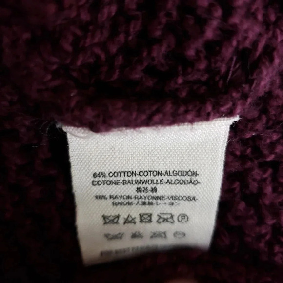 Free People Oversized Sweater Cardigan Purple Long Sleeve Snap Button - Picture 6 of 7